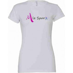 M LE SPORT Tee Shirt Femme Col rond Blanc 